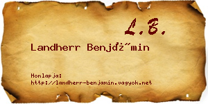 Landherr Benjámin névjegykártya