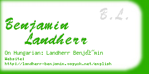 benjamin landherr business card